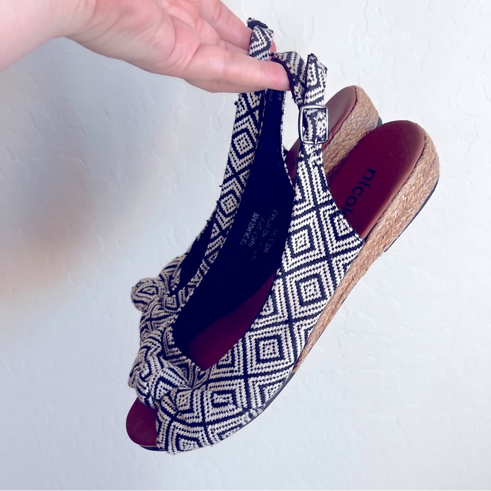 Nicole Orlando cat espadrilles sling back sandals Womens Shoe size 10W - Picture 6 of 9